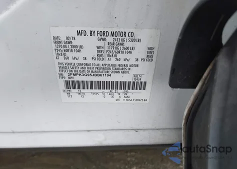 2018 Ford Edge Se из США, поврежденный, VIN 2FMPK3G95JBB61194